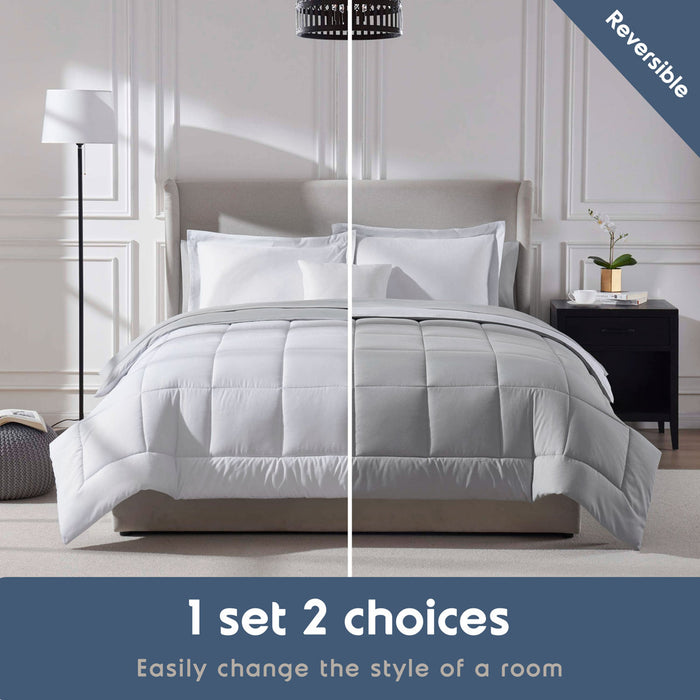 AMYX Bed in A Bag Reversible Comforter Set with Bed Sheets & Memory Foam Cooling Pillows