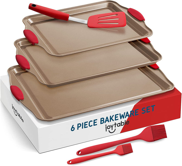 JOYTABLE™ Baking Sheet Set with Silicone Handles Brown [Case of 10