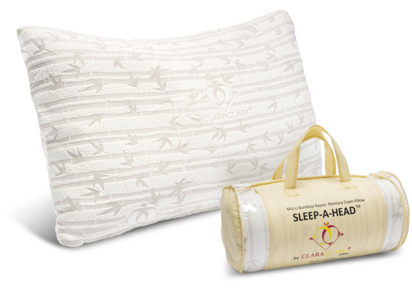 Clara Clark Sleep A Head Memory Foam Bamboo Pillow Case of